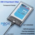 PiBOX India Transparent 2.5 inch HDD Enclosure | SSD Enclosure 3 PiBOX India Transparent 2.5 inch HDD Enclosure | SSD Enclosure