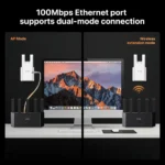 Tenda N300 Single Band WiFi Extender, Repeater Booster with Ethernet Port, Up to 800 Sq. Ft. 3 Tenda N300 Single Band WiFi Extender, Repeater Booster with Ethernet Port, Up to 800 Sq. Ft.