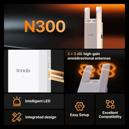 Home 11 Tenda N300 Single Band WiFi Extender, Repeater Booster with Ethernet Port, Up to 800 Sq. Ft.