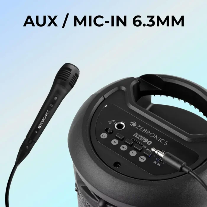 ZEBRONICS Sound Feast 90 10W Output, Wireless Portable Speaker with Mic ZEBRONICS Sound Feast 90 10W Output, Wireless Portable Speaker with Mic