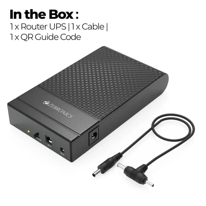 Zebronics 4000mAh Battery, Upto 4 Hours Backup, 3A Output, Dual Input Ports, Fast Charging Router UPS