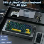 AULA F75 75% Wireless Mechanical Keyboard (Thunder Black, Graywood Switch) 2 AULA F75 75% Wireless Mechanical Keyboard