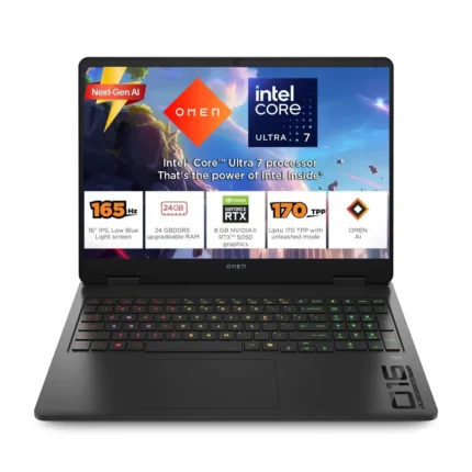HP Omen 16, Ultra 7 255H, 8GB RTX 5050, 24GB DDR5, 1TB SSD, Win 11, Office 24, 2K IPS 165Hz Gaming Laptop