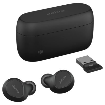Jabra Evolve2 Buds ANC, 6 MIC, 33 Hrs Battery, MultiSensor Voice with Link 390 USB-A Adapter