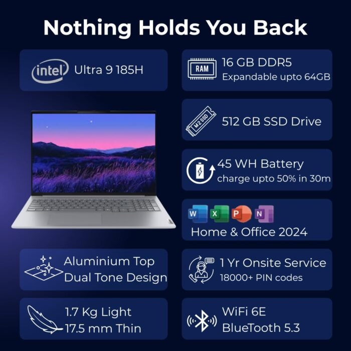 Lenovo ThinkBook 16, Ultra 9 185H, 16GB, 512GB SSD, 16 Inch, Win 11 AI Powered Laptop Lenovo ThinkBook 16, Ultra 9 185H, 16GB, 512GB SSD, 16 Inch, Win 11 AI Powered Laptop