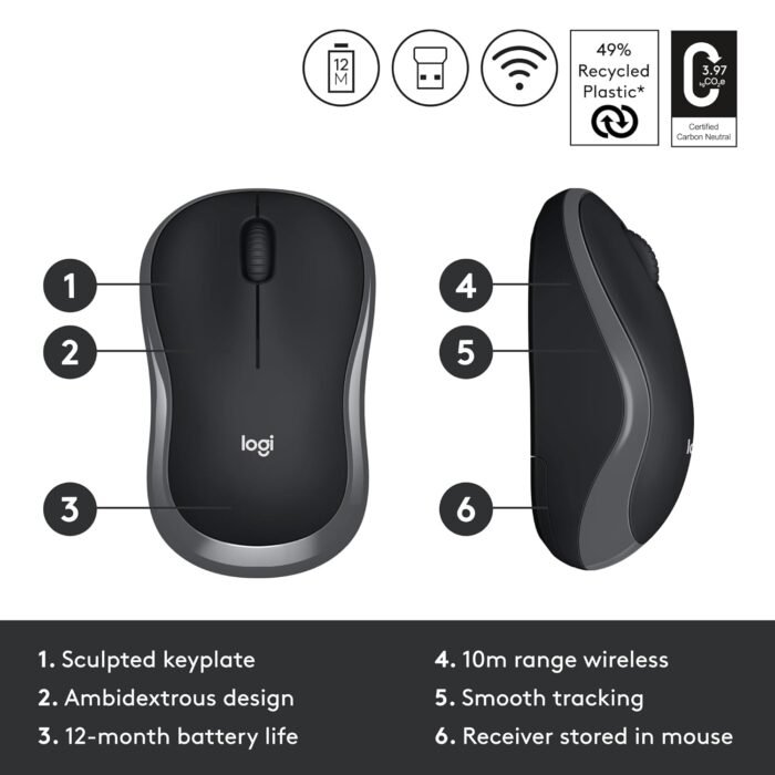 Logitech M186 2.4GHz Wireless Mouse Logitech M186 2.4GHz Wireless Mouse