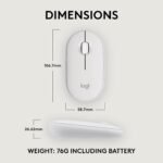 Logitech Pebble Mouse 2 M350s Slim Bluetooth Wireless Mouse (Tonal White) 6 Logitech Pebble Mouse 2 M350s Slim Bluetooth Wireless Mouse