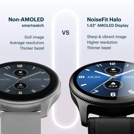 Home 12 NoiseFit Halo 1.43 AMOLED Display, Bluetooth Calling Round Dial Smart Watch