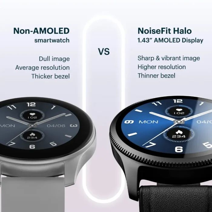 NoiseFit Halo 1.43 AMOLED Display, Bluetooth Calling Round Dial Smart Watch NoiseFit Halo 1.43 AMOLED Display, Bluetooth Calling Round Dial Smart Watch