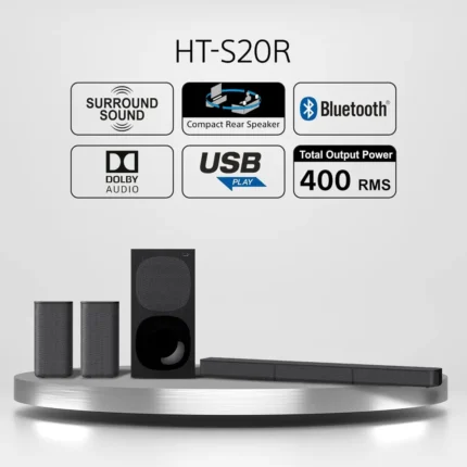 Sony HT-S20R Real 5.1ch 400W Dolby Digital Soundbar for TV with Subwoofer