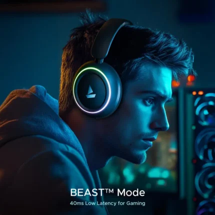 boAt Rockerz 480, 6 Light Modes, 40mm Drivers, 60H Battery, Wireless Headphone